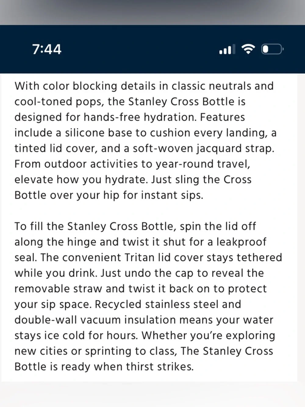 Stanley Lilac Cross Bottle with Carry Strap - Picture 8 of 10
